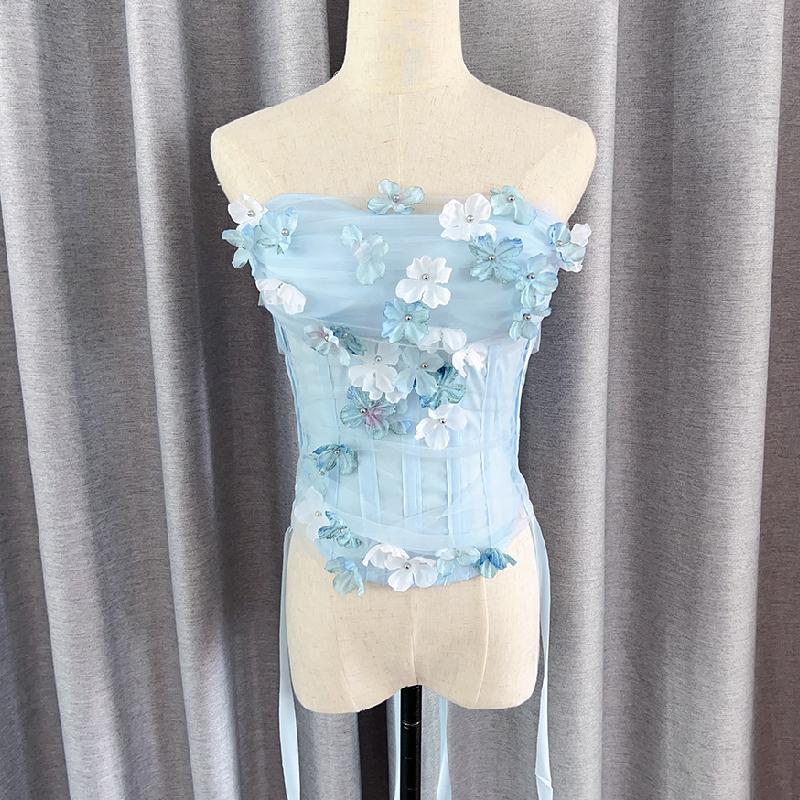 Ethereal Bloom Corset Tube Top - Chic Fall & Holiday Party Statement