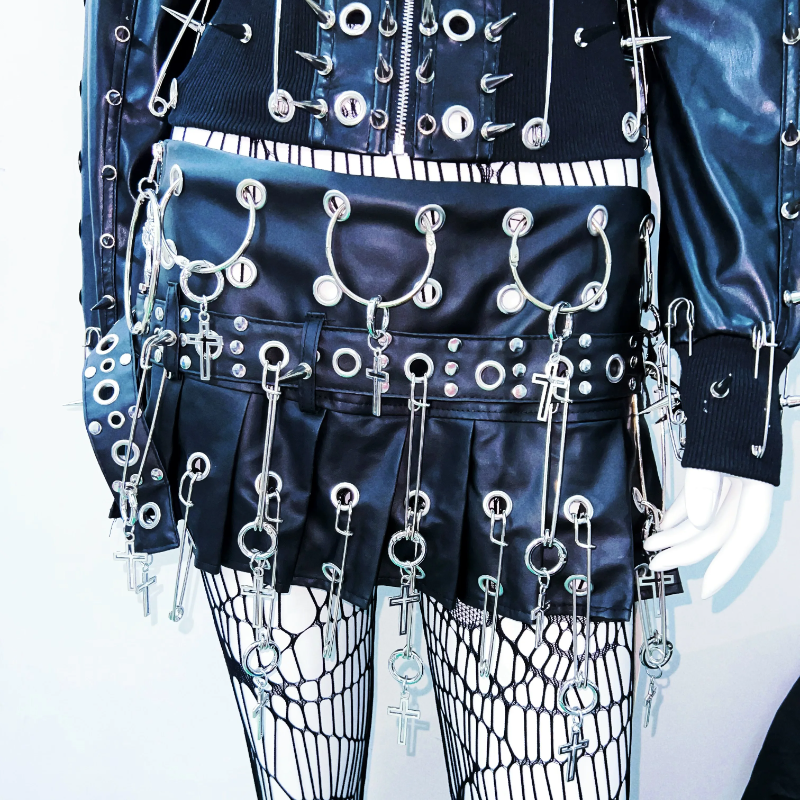 Rebel Heart Gothic Faux Leather Zip-Up Jacket | O-Ring & Spike Statement Top for Women