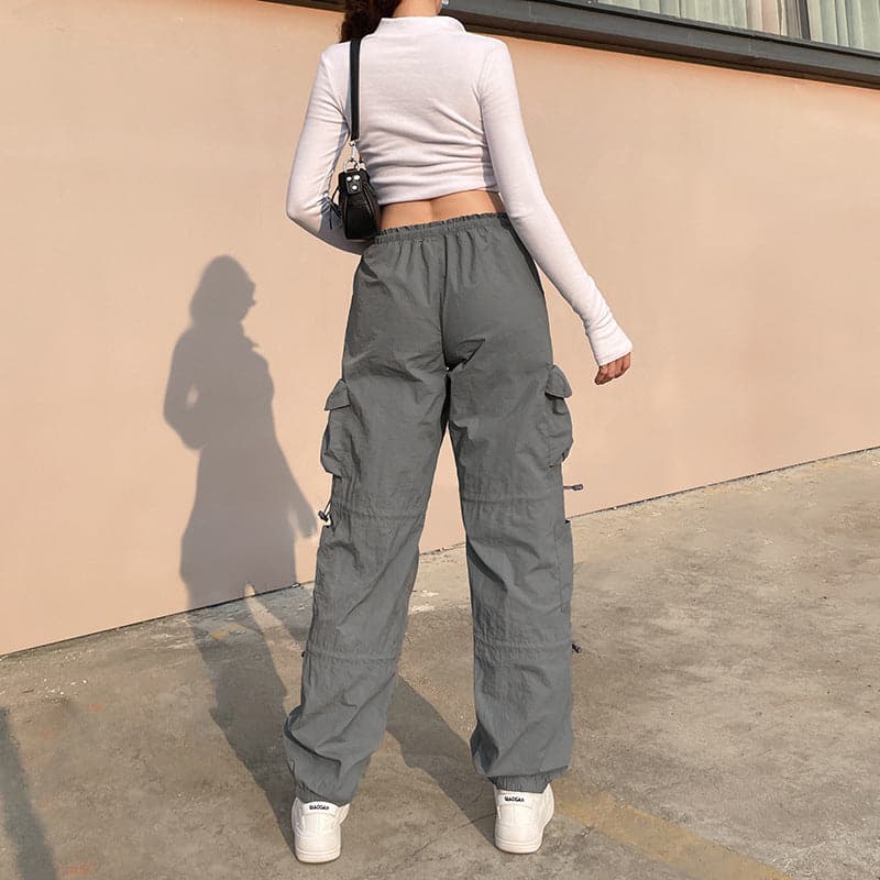 Effortless Fall Vibe: Women's Y2K Baggy Cargo Pants | Low Rise Streetwear Utility Trousers