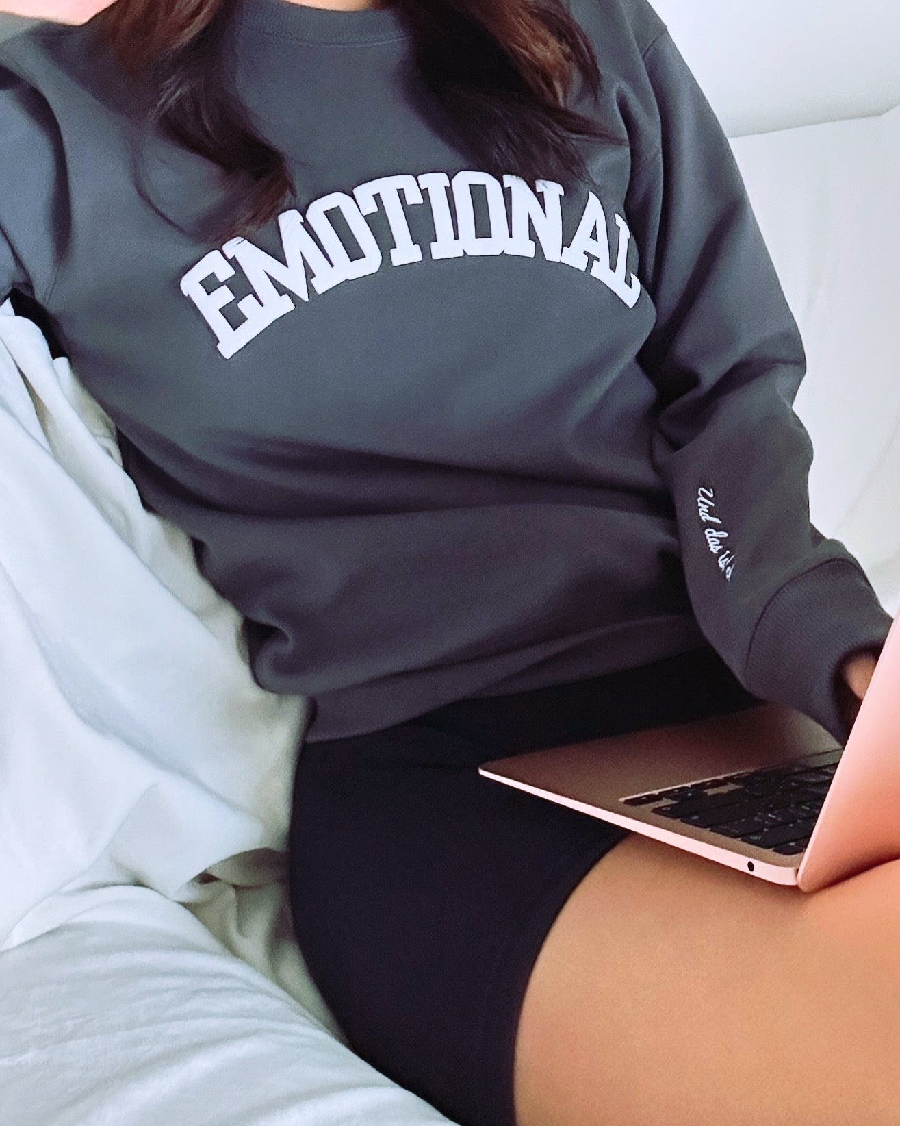 Cozy 'Emotional & That's Okay' Crewneck Sweatshirt – Fall & Winter Comfort for Her