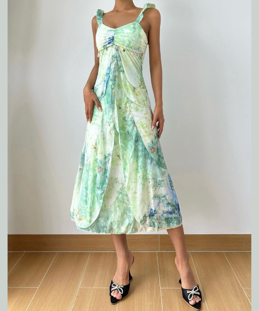 Artistic Oasis Flowy Midi Dress - Your Chic Escape & Resort Wear Essential