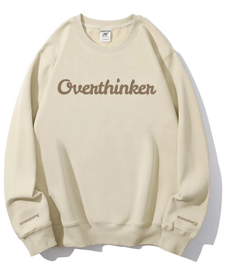 Overthinker Cozy Lavender Crewneck Sweatshirt | Mindful "Breathe In, Breathe Out" Cuffs