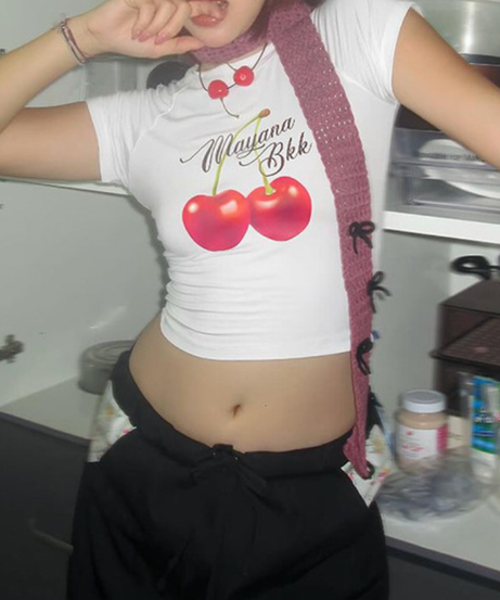 Sweet Cherry Love: Vibrant Red Crop Top | Chic Fall Style for Women