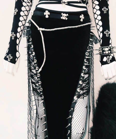 Edgy Gothic Feather & Spike Bustier Top - Halloween, Rave & Festival Statement for Women