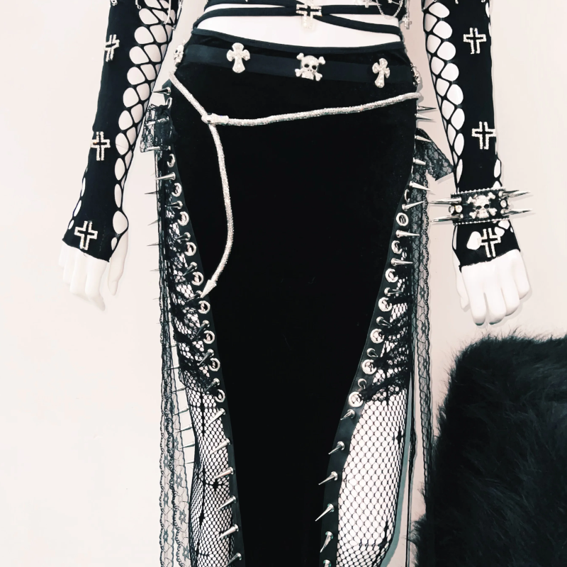 Edgy Gothic Feather & Spike Bustier Top - Halloween, Rave & Festival Statement for Women