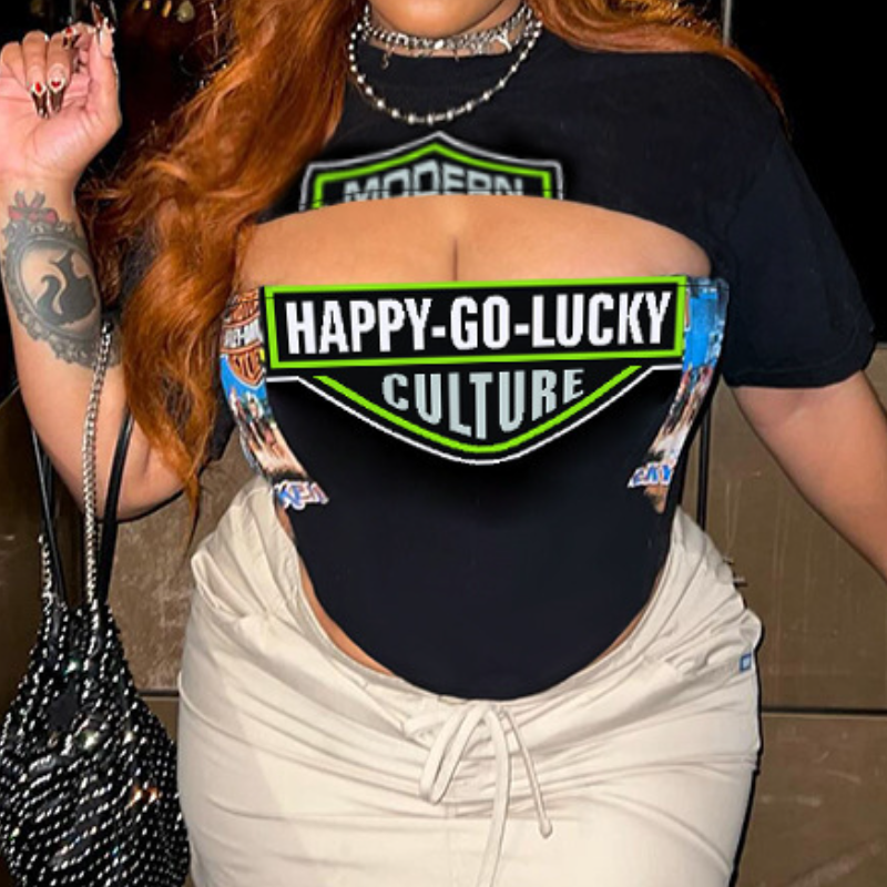 Hot Girl Fall Flame Cut-Out Crop Top | Modern Happy-Go-Lucky Graphic Tee for Women