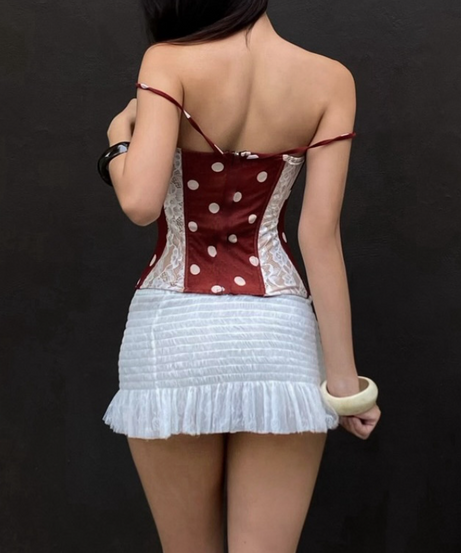 Spooky Season Chic: White Smocked Ruffle Mini Skirt – Trendy Style for American Women