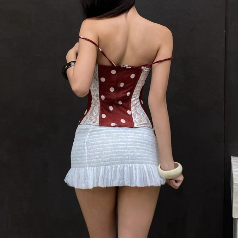 Spooky Season Chic: White Smocked Ruffle Mini Skirt – Trendy Style for American Women