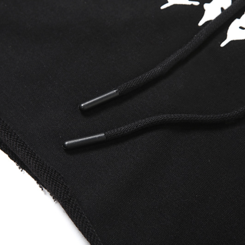 Serendipity Gothic Chic Cropped Hoodie & Shorts Set - Your Go-To Fall Loungewear