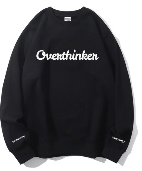 Overthinker Cozy Lavender Crewneck Sweatshirt | Mindful "Breathe In, Breathe Out" Cuffs
