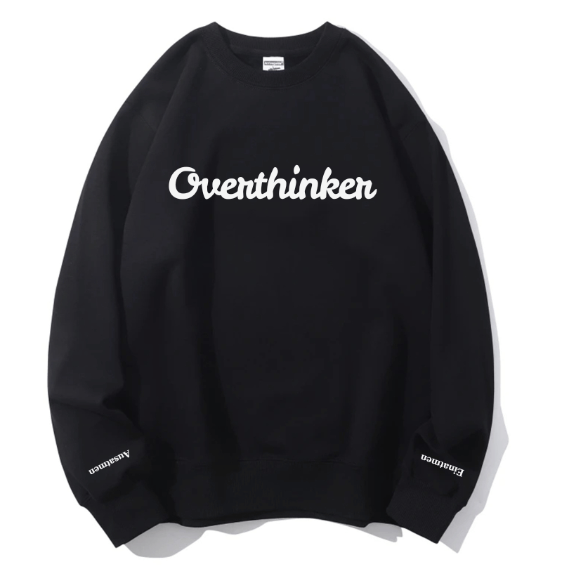 Overthinker Cozy Lavender Crewneck Sweatshirt | Mindful "Breathe In, Breathe Out" Cuffs