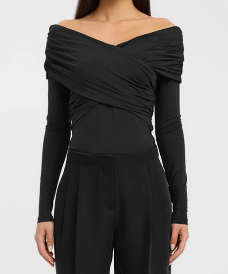 Stunning Burgundy Ruched Off-Shoulder Long Sleeve Top – Your Must-Have for Fall & Holiday Season