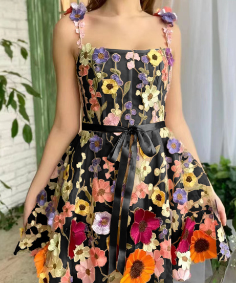 Whimsical Bloom Embroidered Mini Dress – Your Vibrant Fall & Vacation Escape