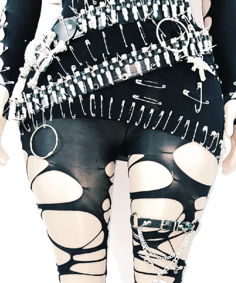 Unleash Your Edge: Spiked Skull Cutout Jumpsuit - Perfect for Halloween, Concerts & Clubs