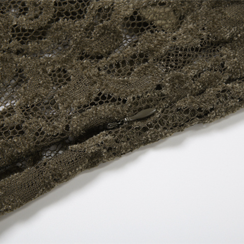 Chic Olive Green Lace Bustier Crop Top – Autumn Evening & Holiday Ready