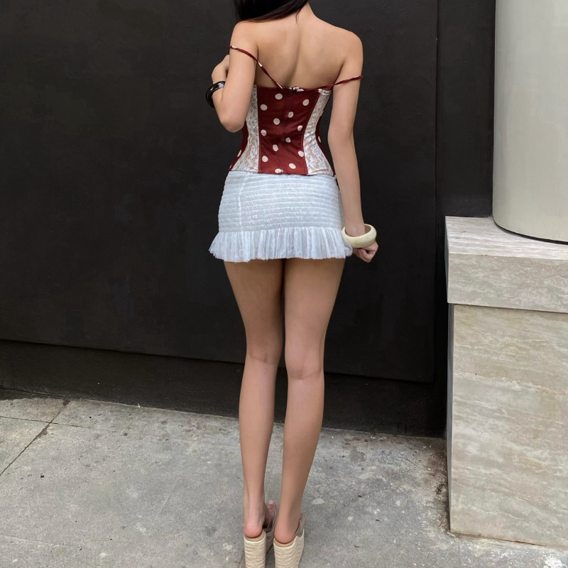 Effortless Chic Polka Dot & Lace Corset Top | Your Fall & Holiday Statement Piece