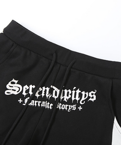 Women's 'Serendipitys' Gothic Drawstring Shorts - Fall Athleisure & Spooky Chic