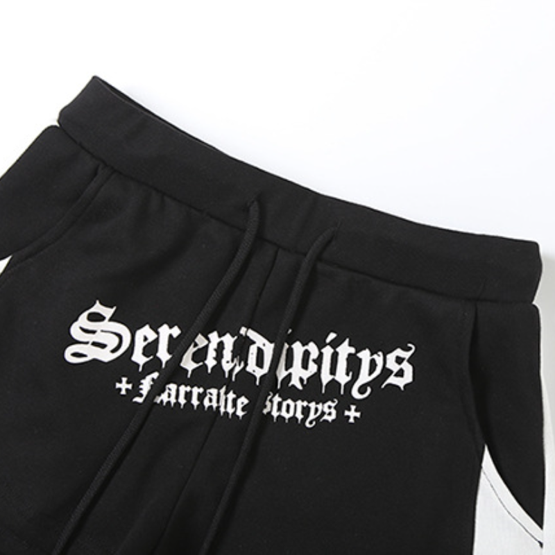 Women's 'Serendipitys' Gothic Drawstring Shorts - Fall Athleisure & Spooky Chic