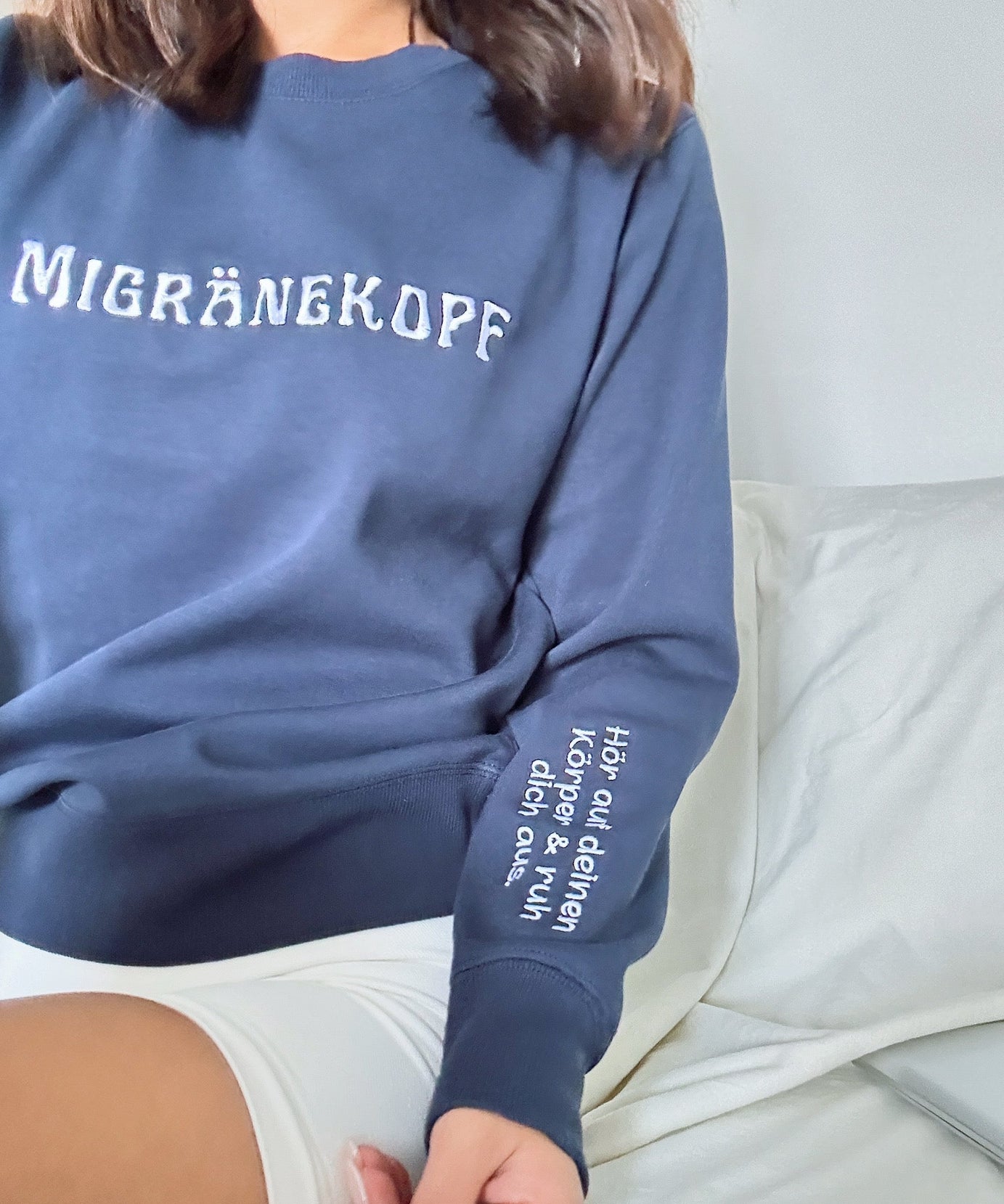 Cozy Migraine Awareness Sweatshirt for Women - 'Listen to Your Body' Self-Care Crewneck