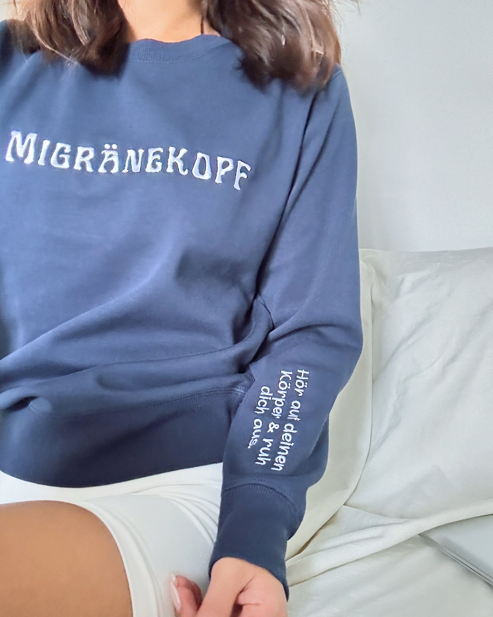 Cozy Migraine Awareness Sweatshirt for Women - 'Listen to Your Body' Self-Care Crewneck