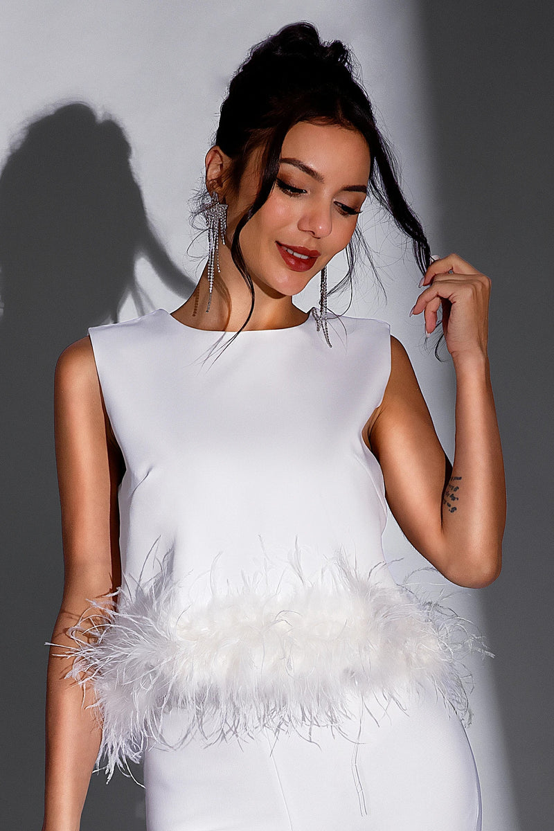 Banelli Sleeveless Feather Top