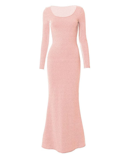 Fall Chic & Cozy: Women's Long Sleeve Scoop Neck Mermaid Maxi Dress