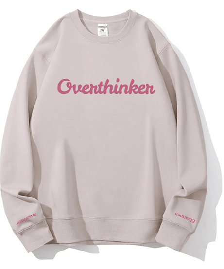 Overthinker Cozy Lavender Crewneck Sweatshirt | Mindful "Breathe In, Breathe Out" Cuffs