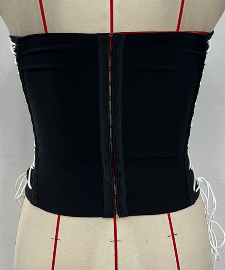 Halloween Hot! Daring Lace-Up Bustier Crop Top - Your Edgy Fall Party Essential