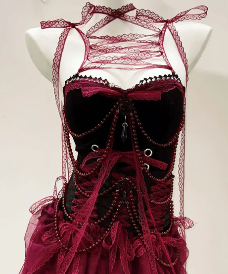 Bewitching Gothic Velvet & Tulle High-Low Dress - Halloween & Fall Statement Piece