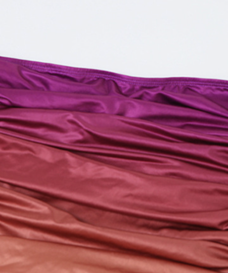 Twilight Ombre Ruched Strapless Mini Dress with Dramatic Drape