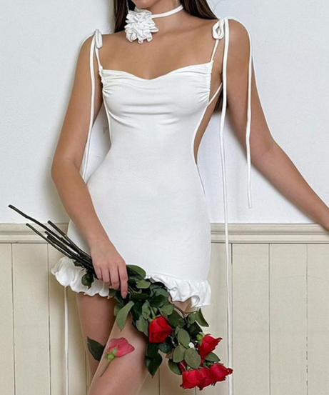 The Little Black Dress: Ruched Tie-Strap Bodycon Mini for Fall Nights & Holiday Parties