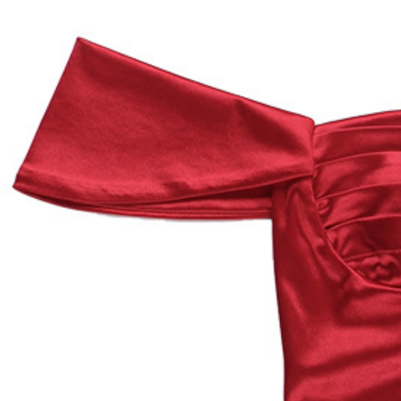 Chic Red Satin Off-Shoulder Corset Top - Fall & Holiday Party Glam