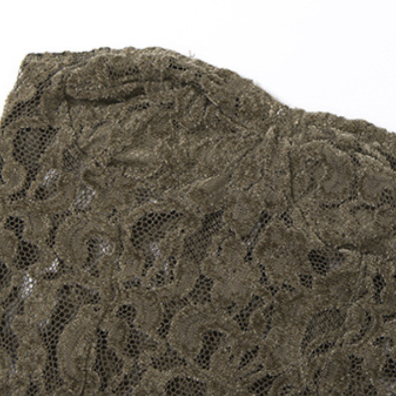 Chic Olive Green Lace Bustier Crop Top – Autumn Evening & Holiday Ready