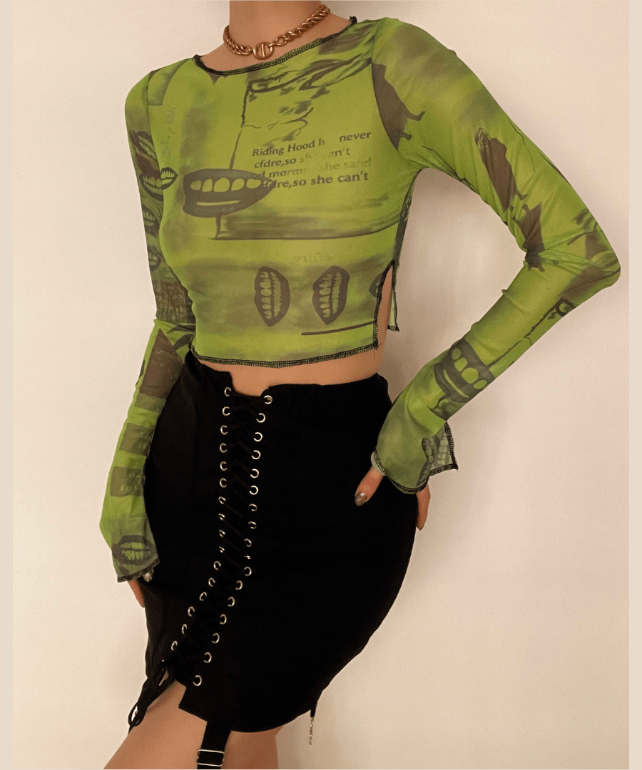 Fall's Edge: Cream Lace-Up Corset Mini Skirt with Garter Straps | High Waist Edgy Chic