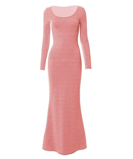 Fall Chic & Cozy: Women's Long Sleeve Scoop Neck Mermaid Maxi Dress