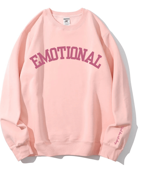 Cozy 'Emotional & That's Okay' Crewneck Sweatshirt – Fall & Winter Comfort for Her