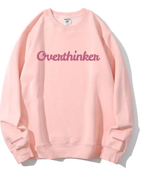 Overthinker Cozy Lavender Crewneck Sweatshirt | Mindful "Breathe In, Breathe Out" Cuffs