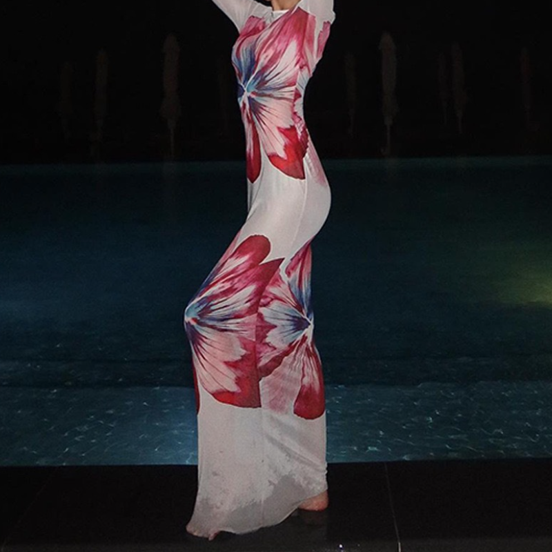 Painterly Bloom Sheer Maxi Dress - Your Glamorous Fall Escape & Resort Statement