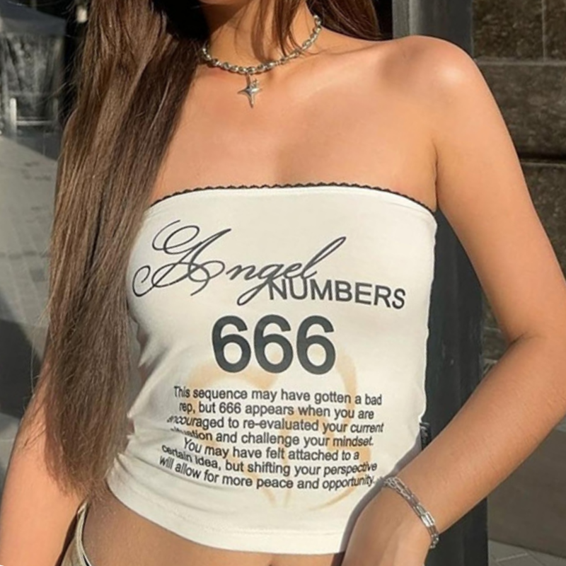 Manifest Your Magic: Angel Numbers 777 Tube Top – Trendy Fall Layering Essential