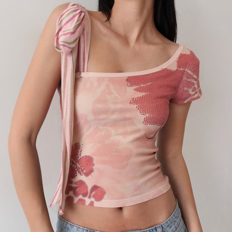 Wild Romance Asymmetric Leopard & Floral One-Shoulder Top - Fall Chic Style