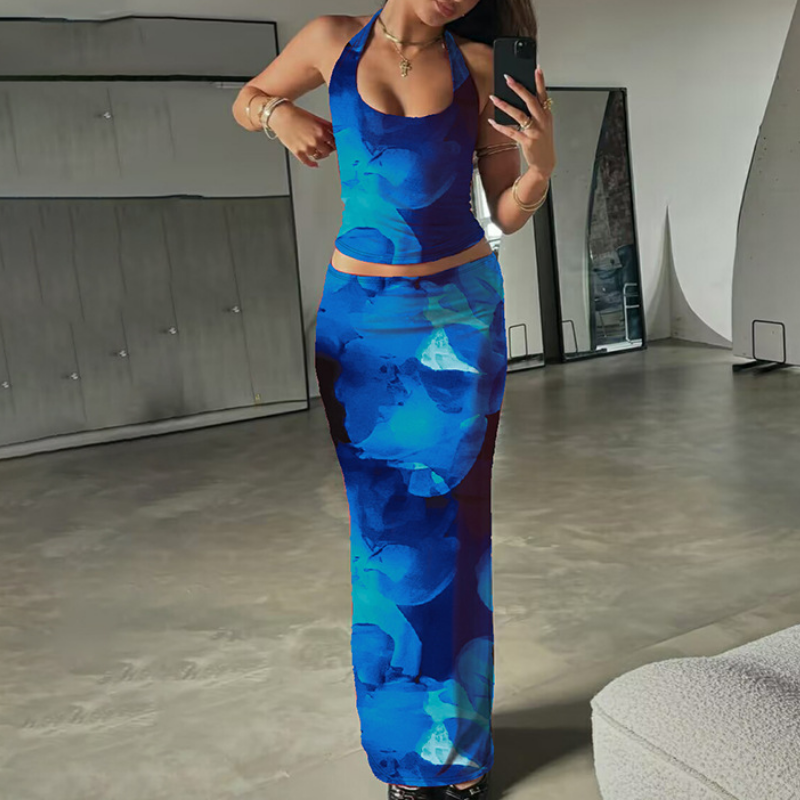 The Enchanting Orchid Halter Maxi Set - Glamorous Fall & Holiday Event Wear