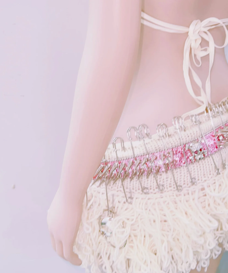 Fierce Fluffy Spiked Skull Two-Piece Set - Your Ultimate Halloween & Festival Statement Outfit!