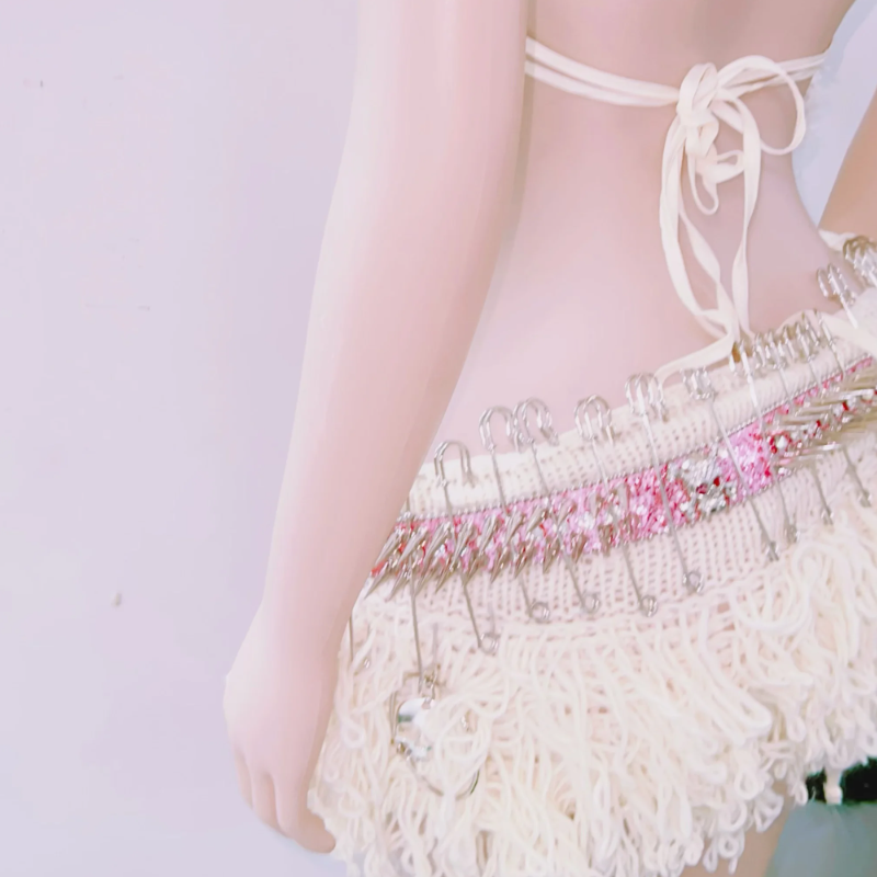 Fierce Fluffy Spiked Skull Two-Piece Set - Your Ultimate Halloween & Festival Statement Outfit!