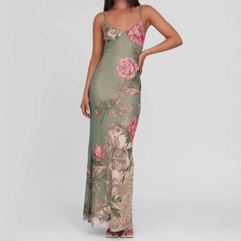 Vibrant Blue Floral & Leopard Print Maxi Dress - Your Chic Fall Getaway Essential