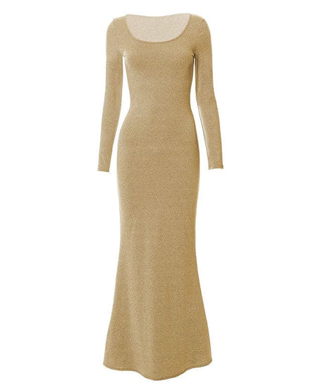 Fall Chic & Cozy: Women's Long Sleeve Scoop Neck Mermaid Maxi Dress