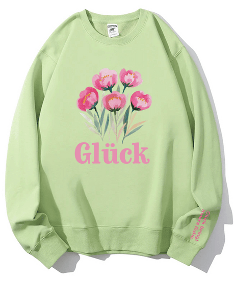 Cozy Sage Green Floral 'Inner Peace' Sweatshirt | Women's Glück Crewneck