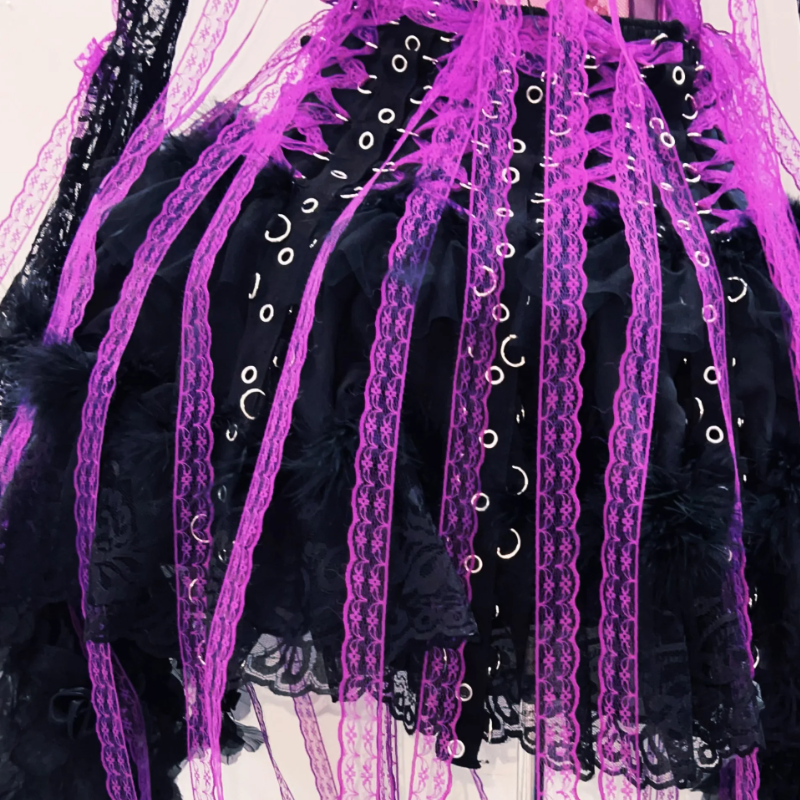 Enchanting Gothic Purple & Black Corset Mini Dress – Your Daring Halloween & Party Look