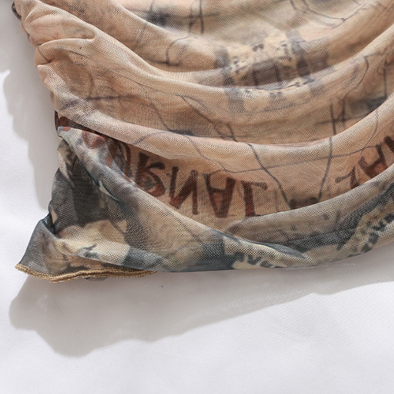 Edgy Journal Print One-Shoulder Crop Top - Your Fall Fashion Statement