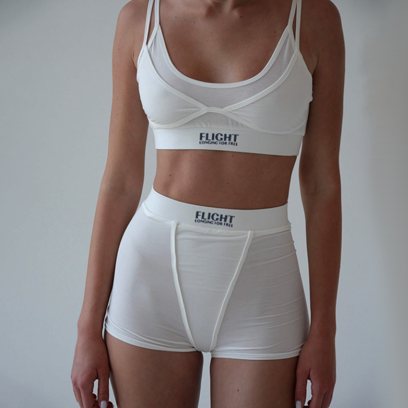 Flight Longing for Free" Cozy Black Bralette & Boyshort Set | Ultimate Fall Loungewear for Women