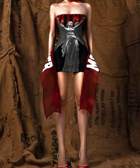 Gothic Glam Angelic Sculpture Strapless Mini Dress | Edgy Fall & Holiday Statement
